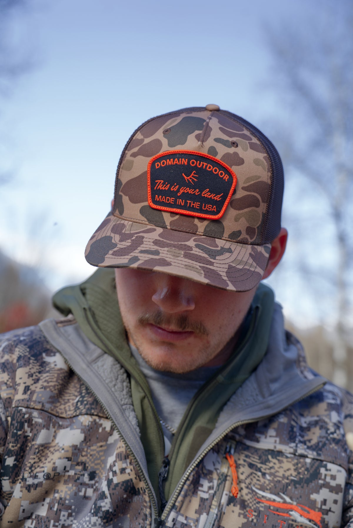 Brown Camo Patch Hat