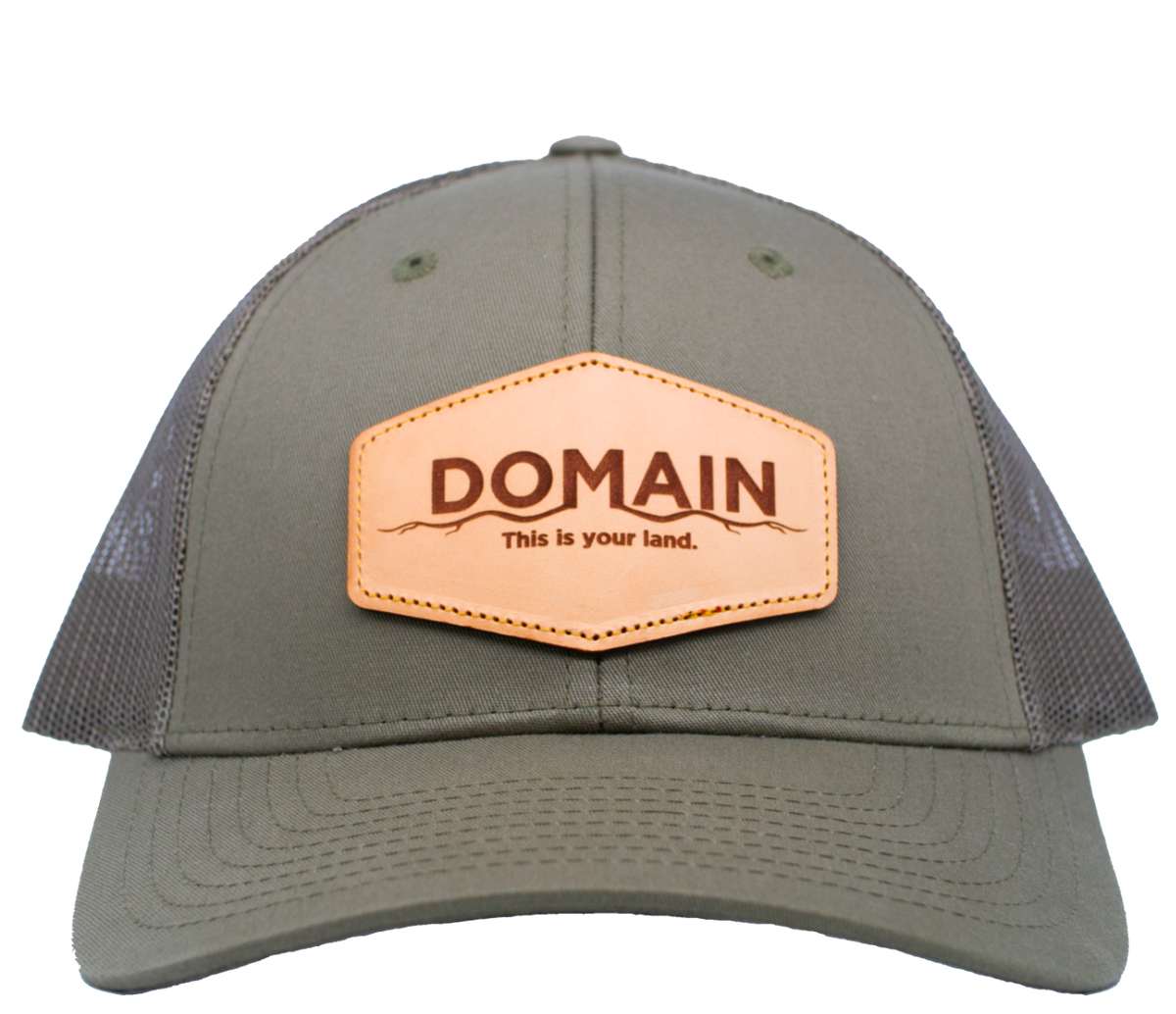DOMAIN LEATHER PATCH HAT - GREEN
